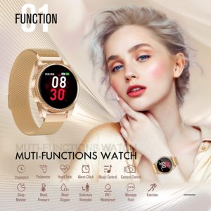 GOKOO Smart Watch for Women Fitness Tracker with Heart Rate Blood Oxygen Monitor Pedometer Calories Sport SmartWatch Bluetooth Compatible with Android iOS (Gold)